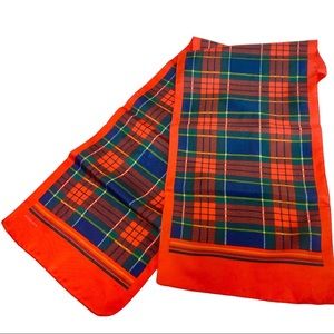 Emilio Schuberth silk plaid rectangular scarf, vintage couture